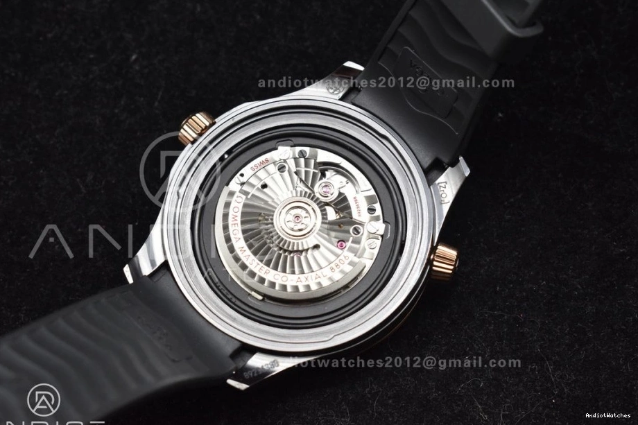 300m Bezel Black 43.5mm Neat Edition Ceramic 1:1 VSF Black A RG Seamaster on Dial Best Rubber Black 1070 Strap 0118